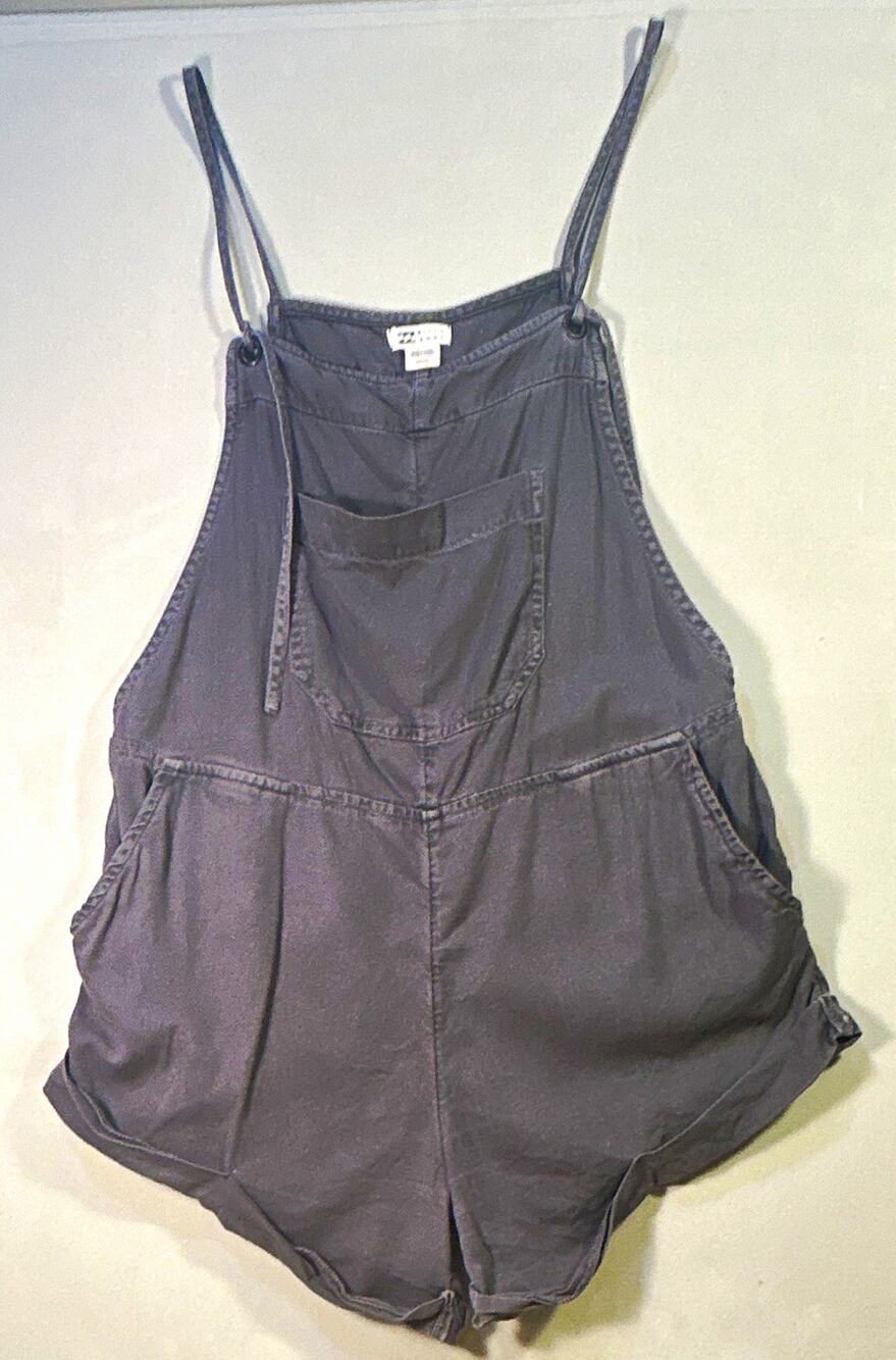 Billabong Women's Gray Solid Woven Sleeveless Romper w/ Pockets Size S